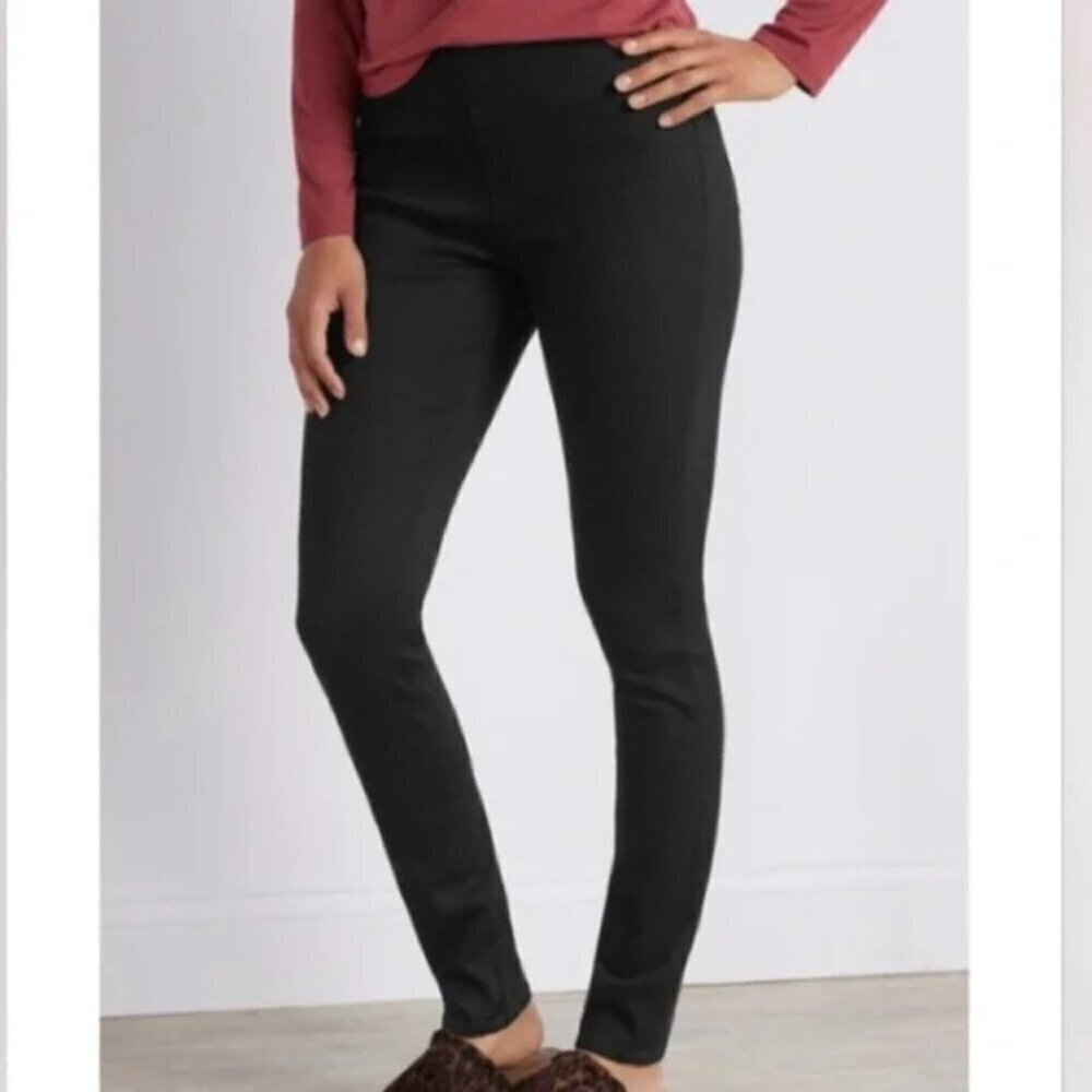 Soft Surroundings Black Ultimate Denim Pull-On Pants, Size L